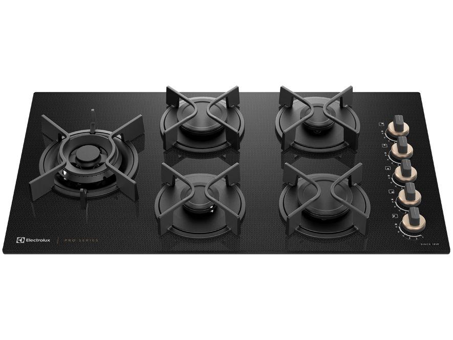 Cooktop 5 Bocas a Gás GLP Electrolux Preto Acendimento Automátic Pro Series KE5PS
