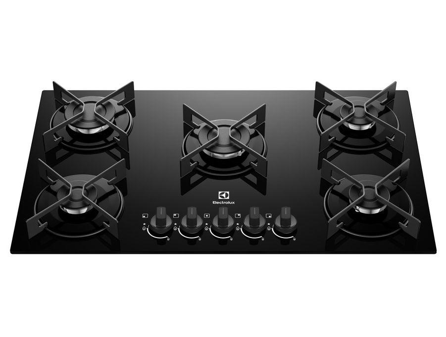 Cooktop 5 Bocas a Gás GLP Electrolux Preto Acendimento Automático Efficient KE5GR