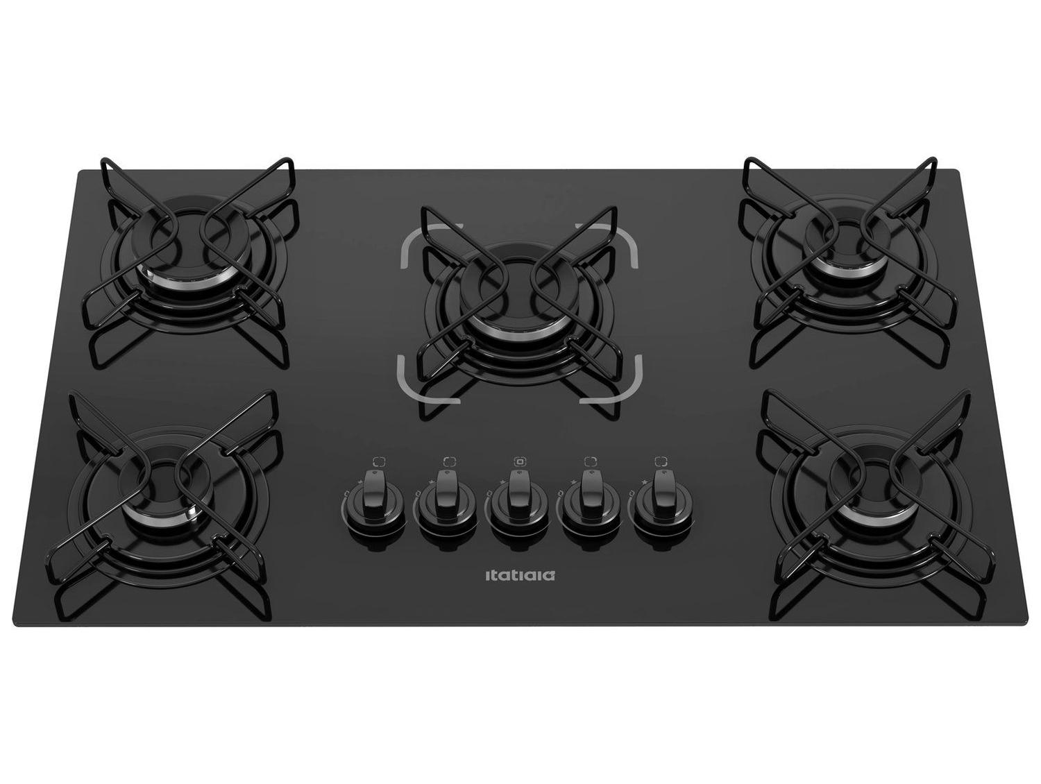 Cooktop 5 Bocas a Gás GLP Itatiaia Preto Essencial