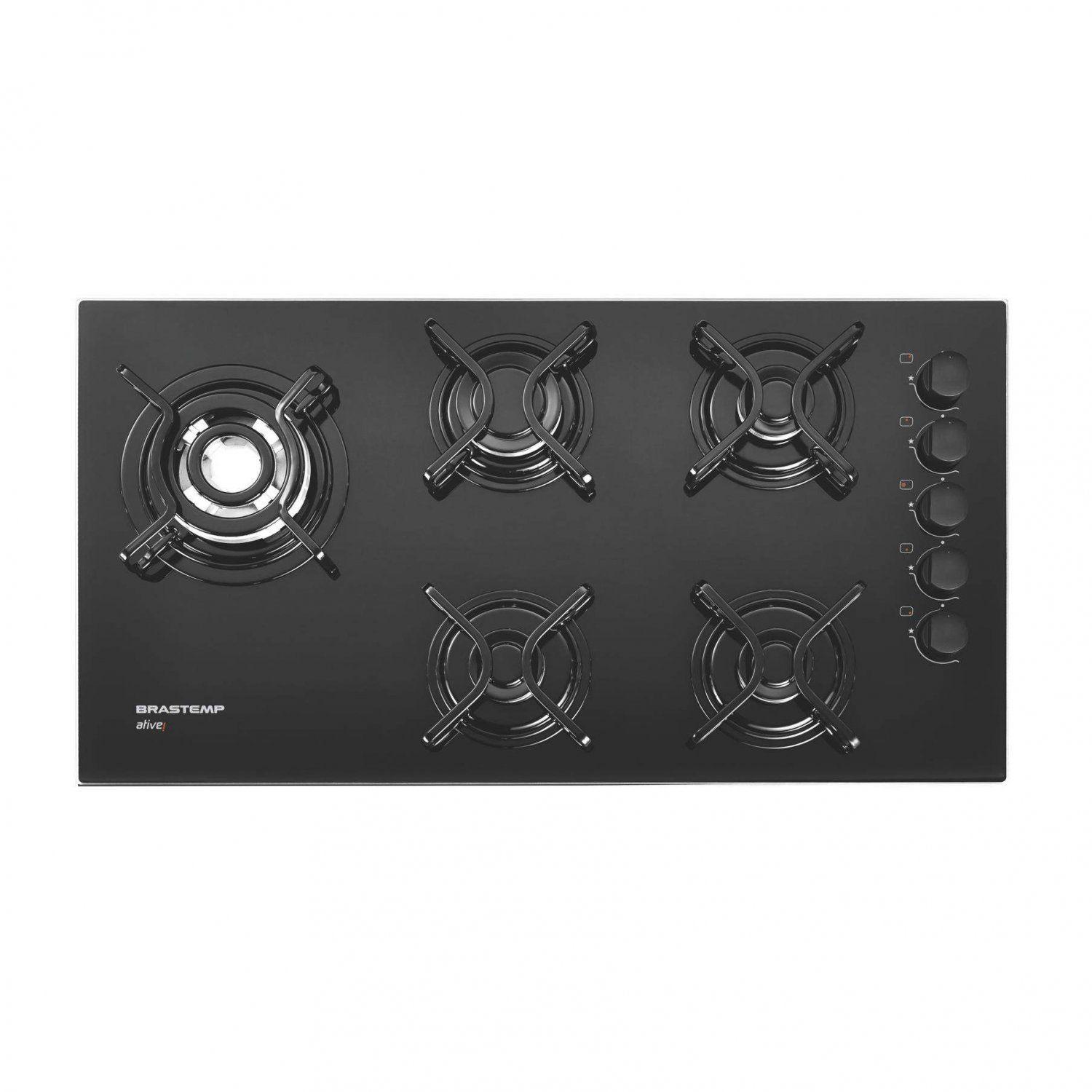 Cooktop 5 Bocas a Gás Quadrichama Superautomático Brastemp Bivolt Preto