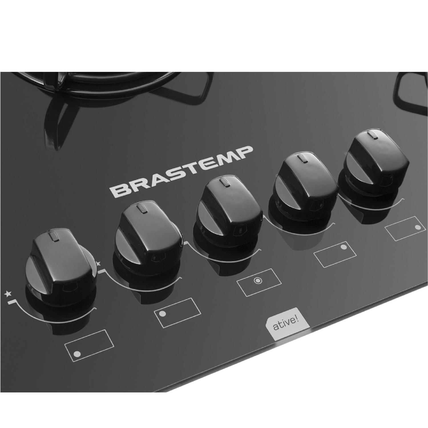 Cooktop 5 Bocas Brastemp Ative! BDD75 à Gás Acendimento