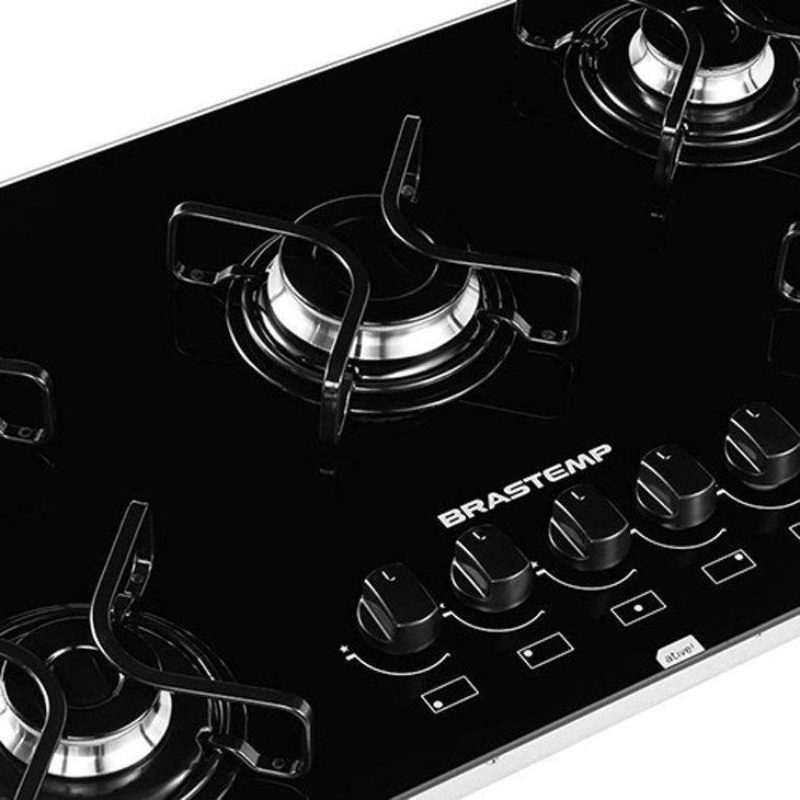 Cooktop 5 Bocas Brastemp Ative BDD75AE, Preto, Acendimento Automático
