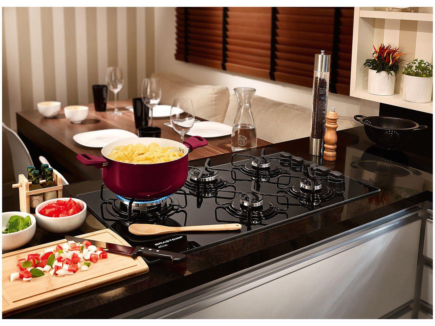 Cooktop 5 Bocas Brastemp Ative! BDD85 à Gás Acendimento