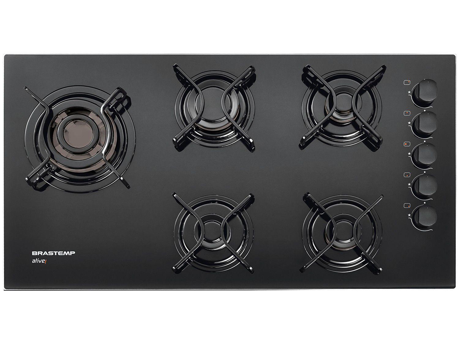 Cooktop 5 Bocas Brastemp Ative! BDD85 à Gás Acendimento