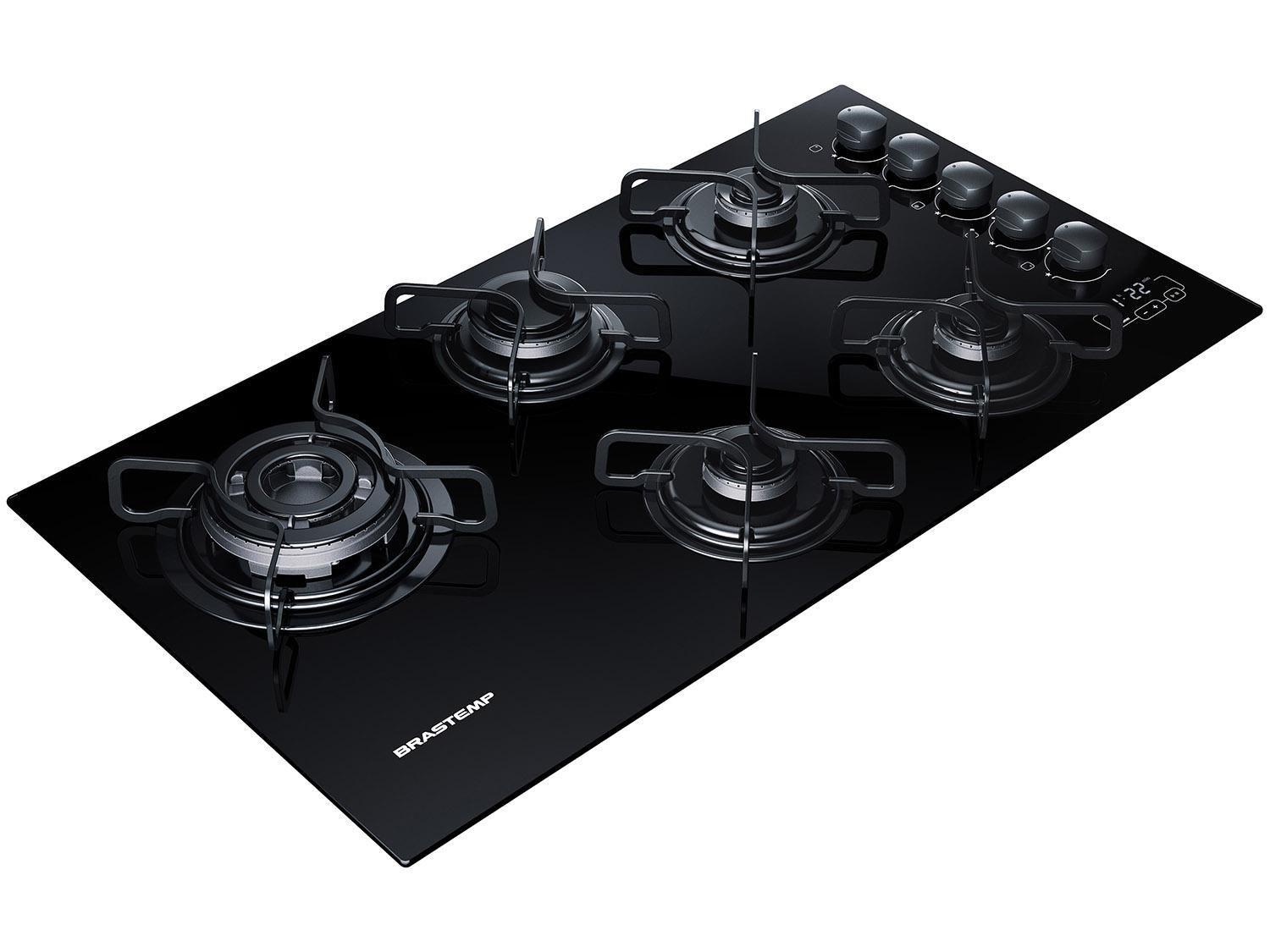 Cooktop 5 Bocas Brastemp Ative! BDT85 à Gás Natural e GLP Acendimento
