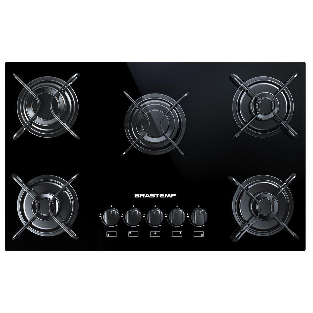 Cooktop 5 bocas Brastemp com grades piatina e acendimento automático