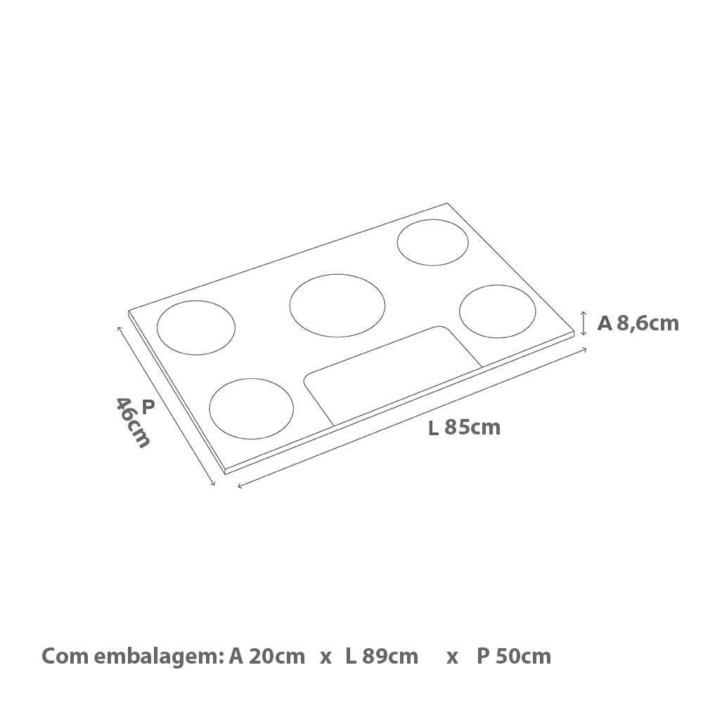 Cooktop 5 bocas Brastemp com quadrichama e acendimento automático
