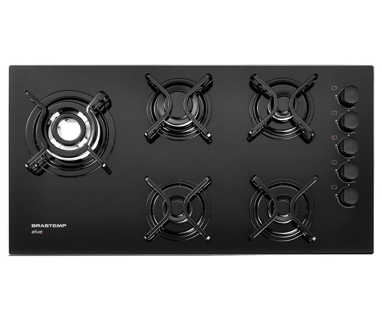 Cooktop 5 bocas Brastemp com quadrichama e acendimento automático