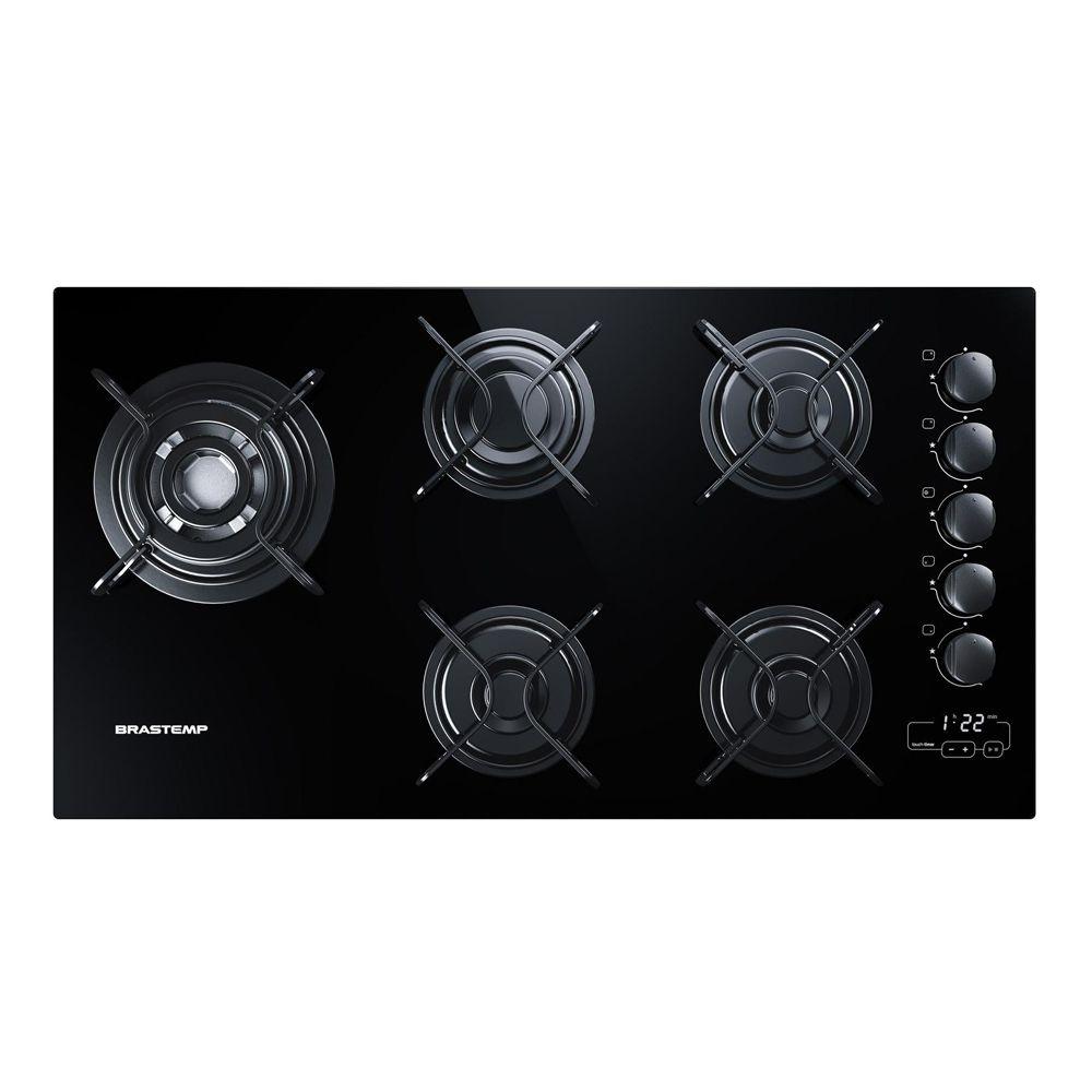Cooktop 5 bocas Brastemp com quadrichama e timer touch Cooktop 5