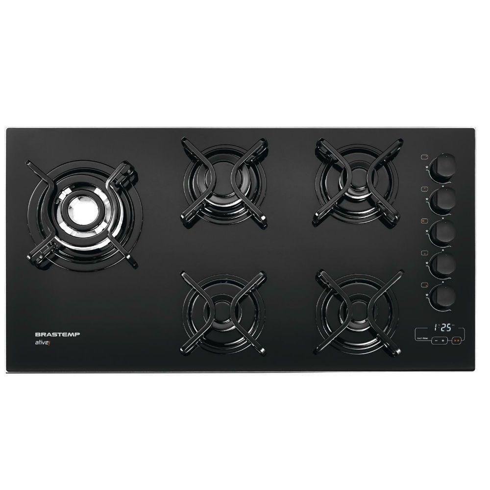 Cooktop 5 bocas Brastemp com quadrichama e timer touch Cooktop