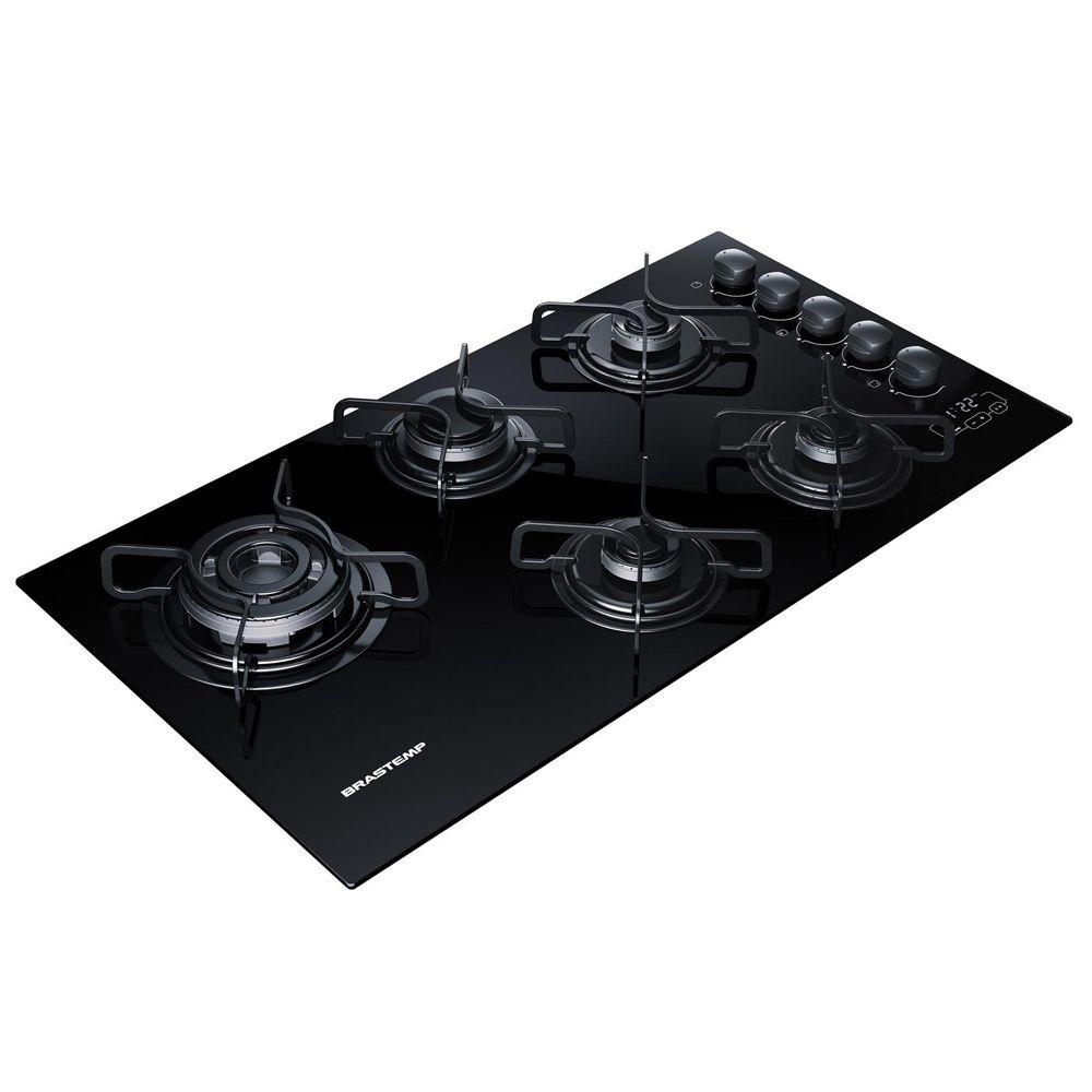 Cooktop 5 bocas Brastemp com quadrichama e timer touch Cooktop