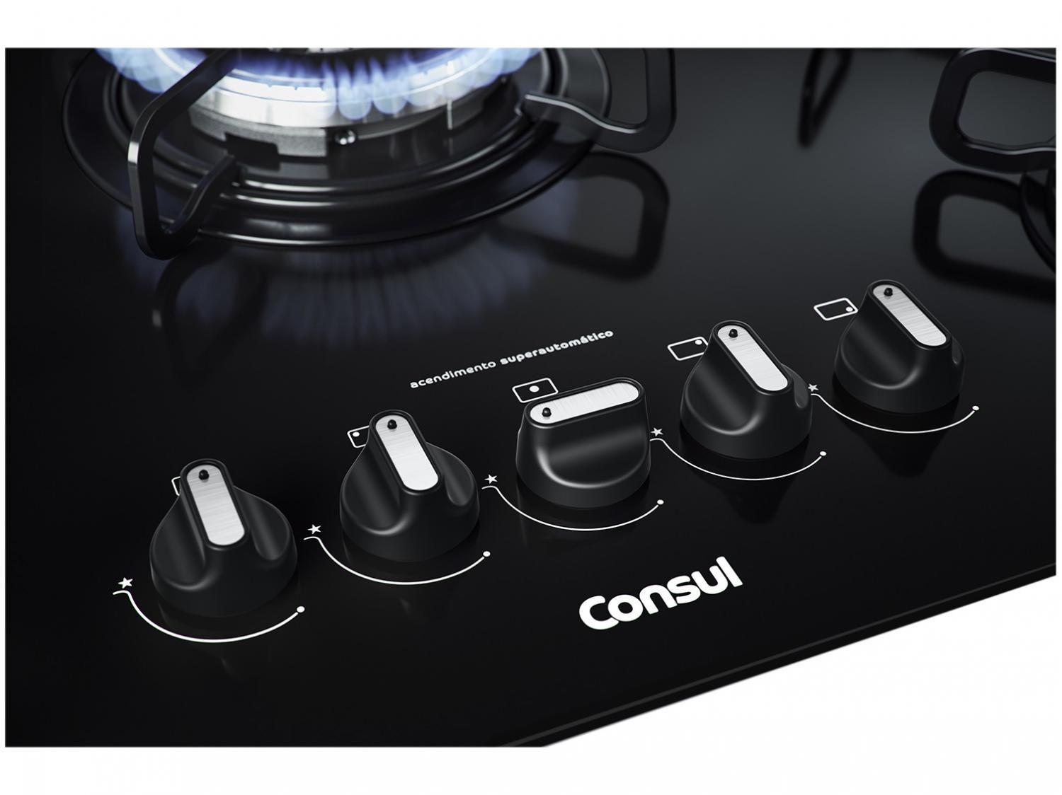 Cooktop 5 Bocas Consul CDD75 à Gás Natural e GLP Acendimento