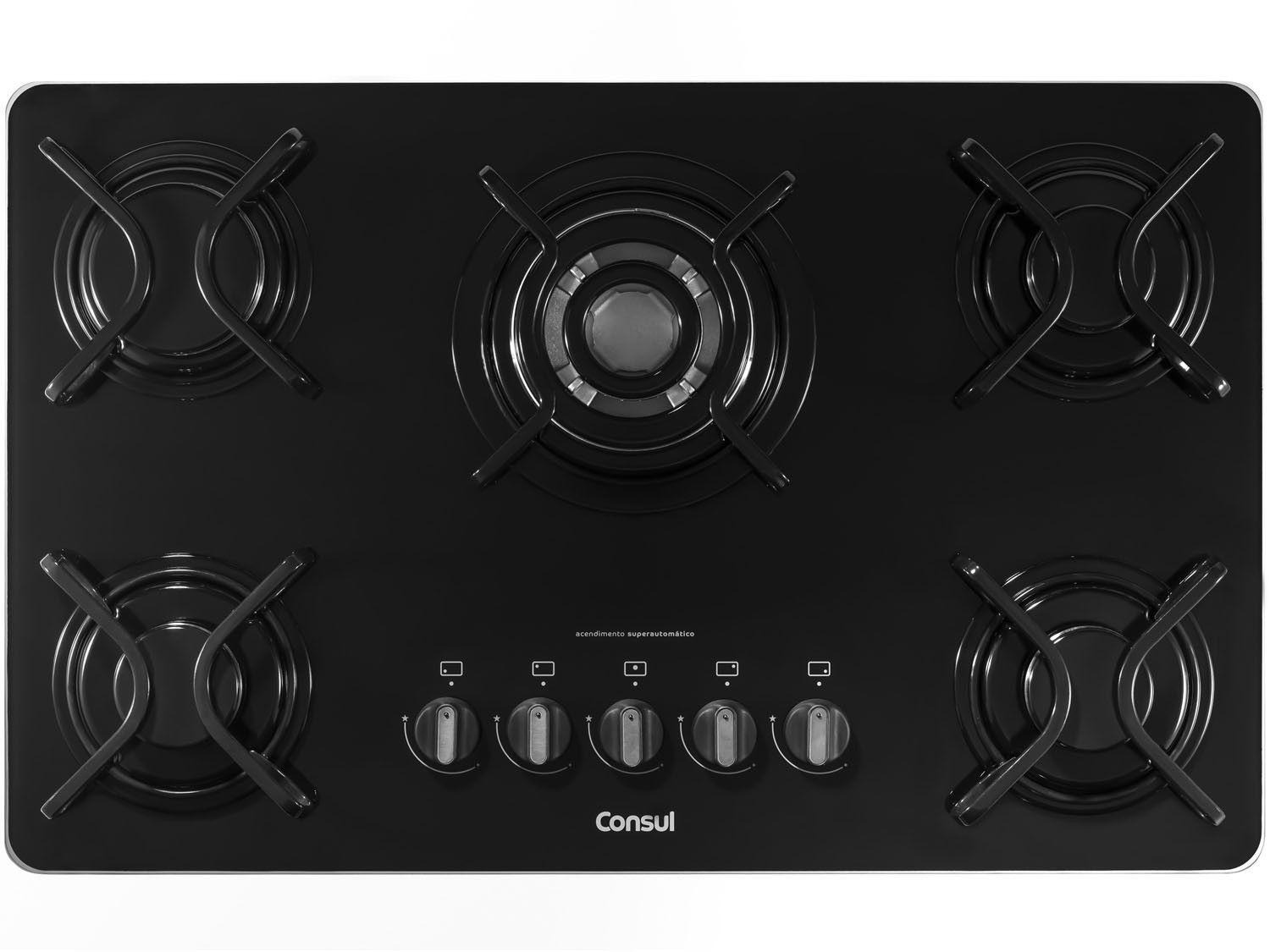 Cooktop 5 Bocas Consul CDD75 à Gás Natural e GLP Acendimento