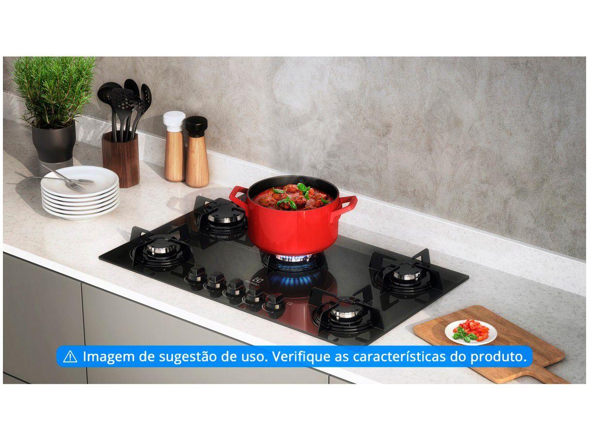 Cooktop 5 Bocas Electrolux a Gás GLP Preto KE5GP Cooktop 5 Bocas Magazine Luiza