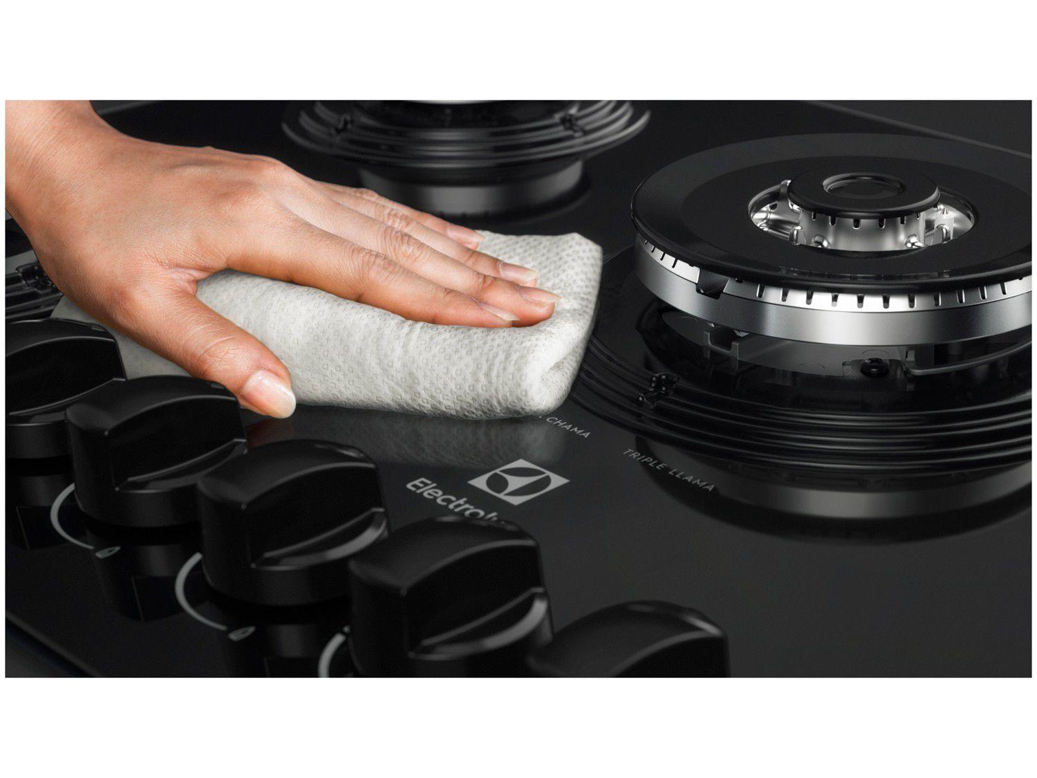 Cooktop 5 Bocas Electrolux a Gás GLP Preto Triplachama KE5TP