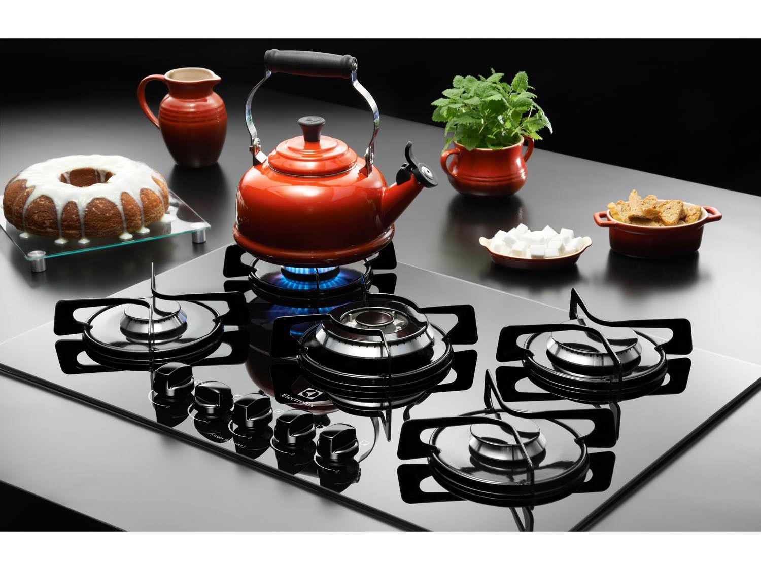 Cooktop 5 Bocas Electrolux GC75V à Gás Natural e GLP TriplaChama