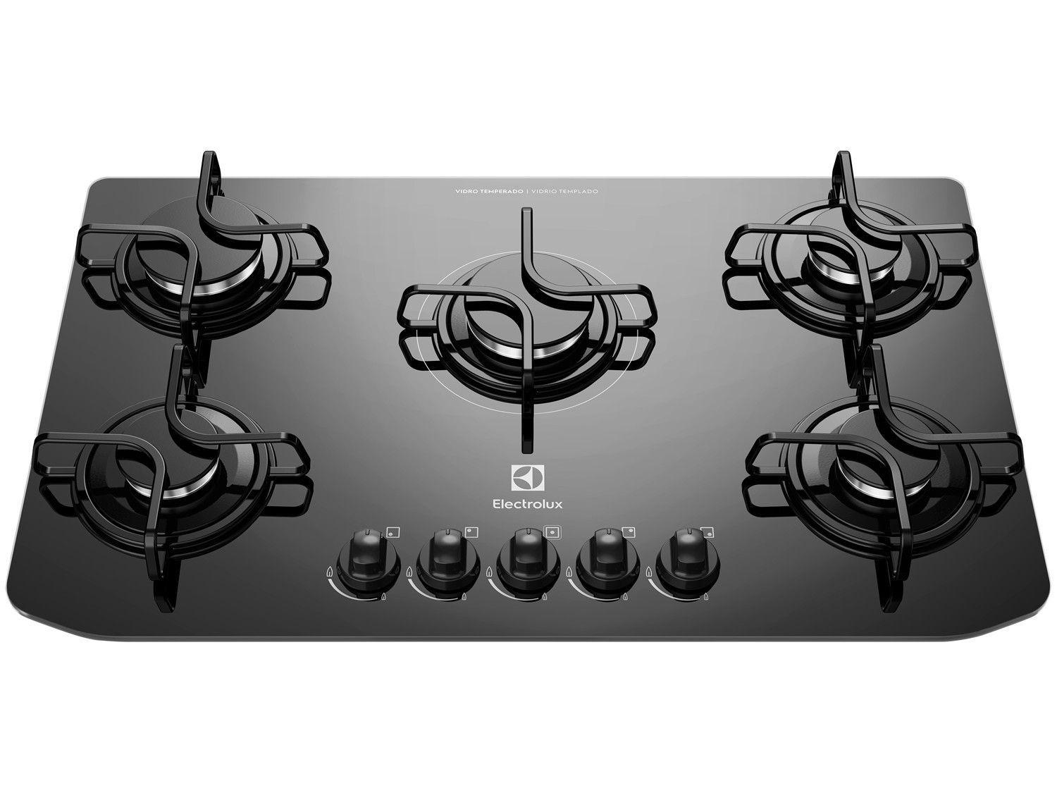 Cooktop 5 Bocas Electrolux Preto a Gás GLP GC70V Cooktop Magazine