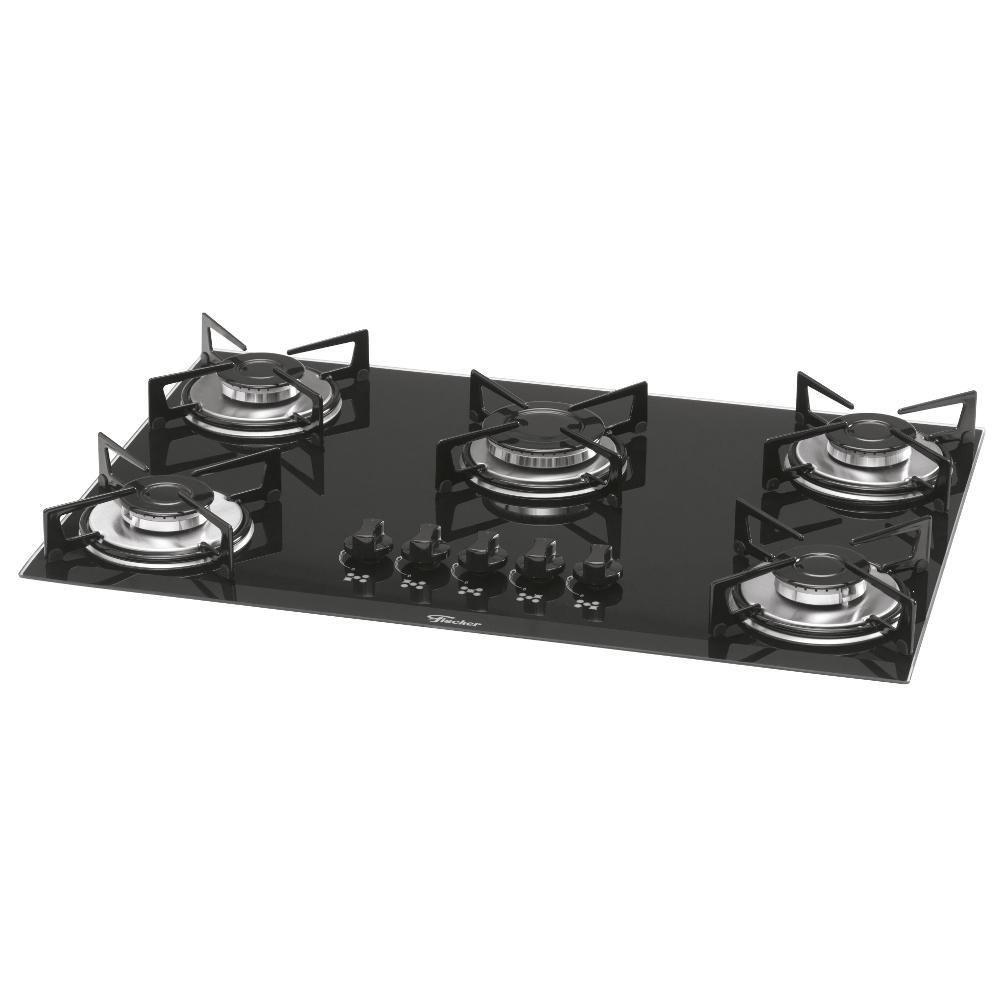 Cooktop 5 Bocas Fischer Vidro Bivolt 1642 Preto Cooktop Magazine Luiza