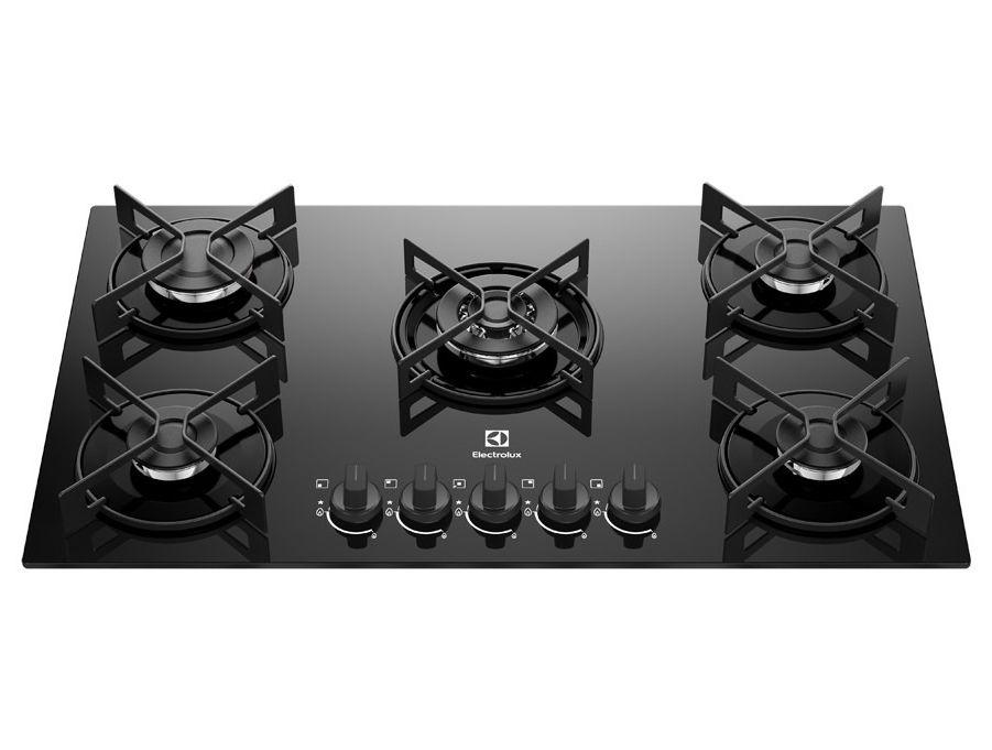 Cooktop 5 Bocas GLP Electrolux Preto Acendimento Automático Efficient KE5GT