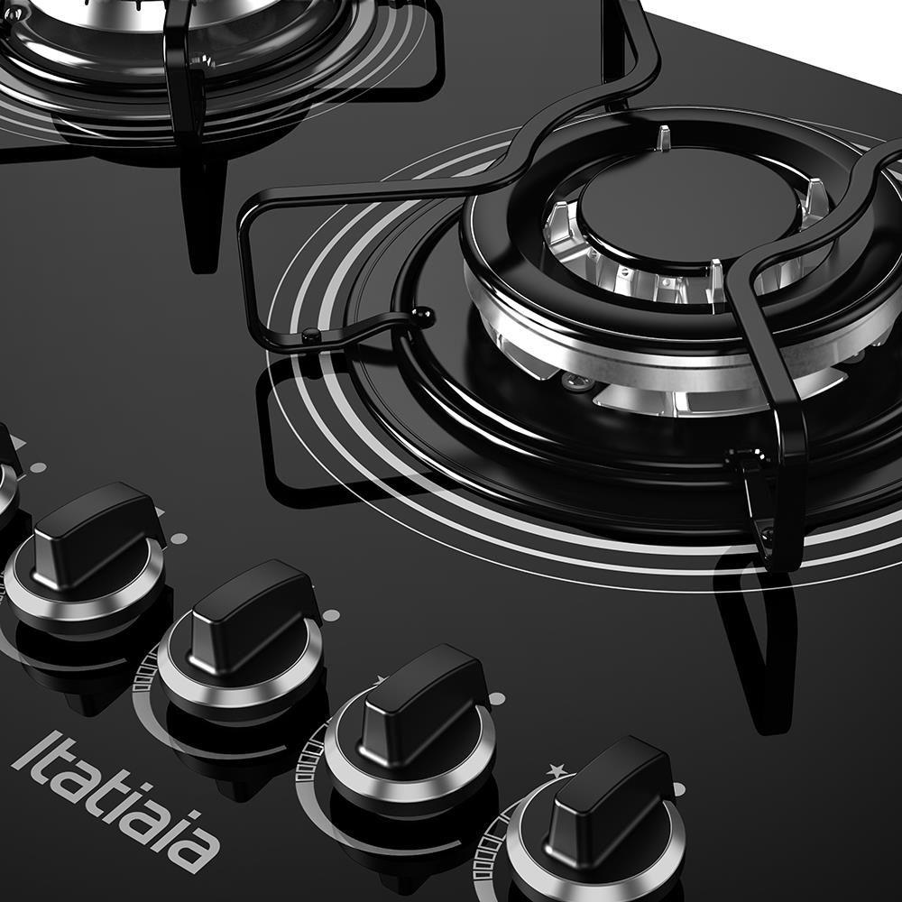 Cooktop 5 Bocas Itatiaia Preto Tripla Chama Central Bivolt Cooktop 5