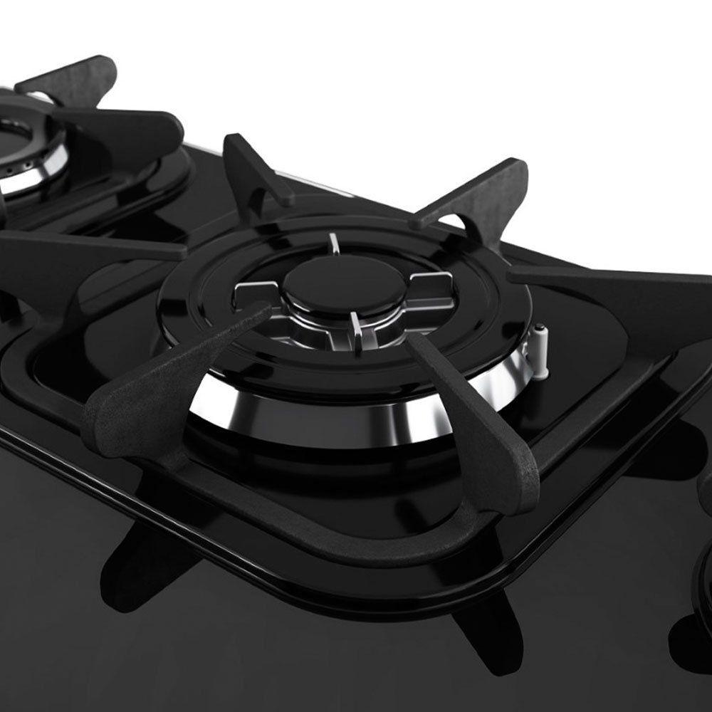 Cooktop 5 Bocas Mesa de Vidro Tripla Chama Mueller Cooktop 5 Bocas