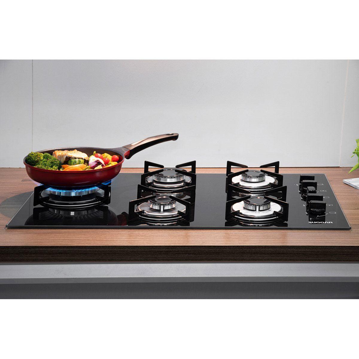 Cooktop 5 bocas suggar fg5535vp tripla chama lateral gás Cooktop