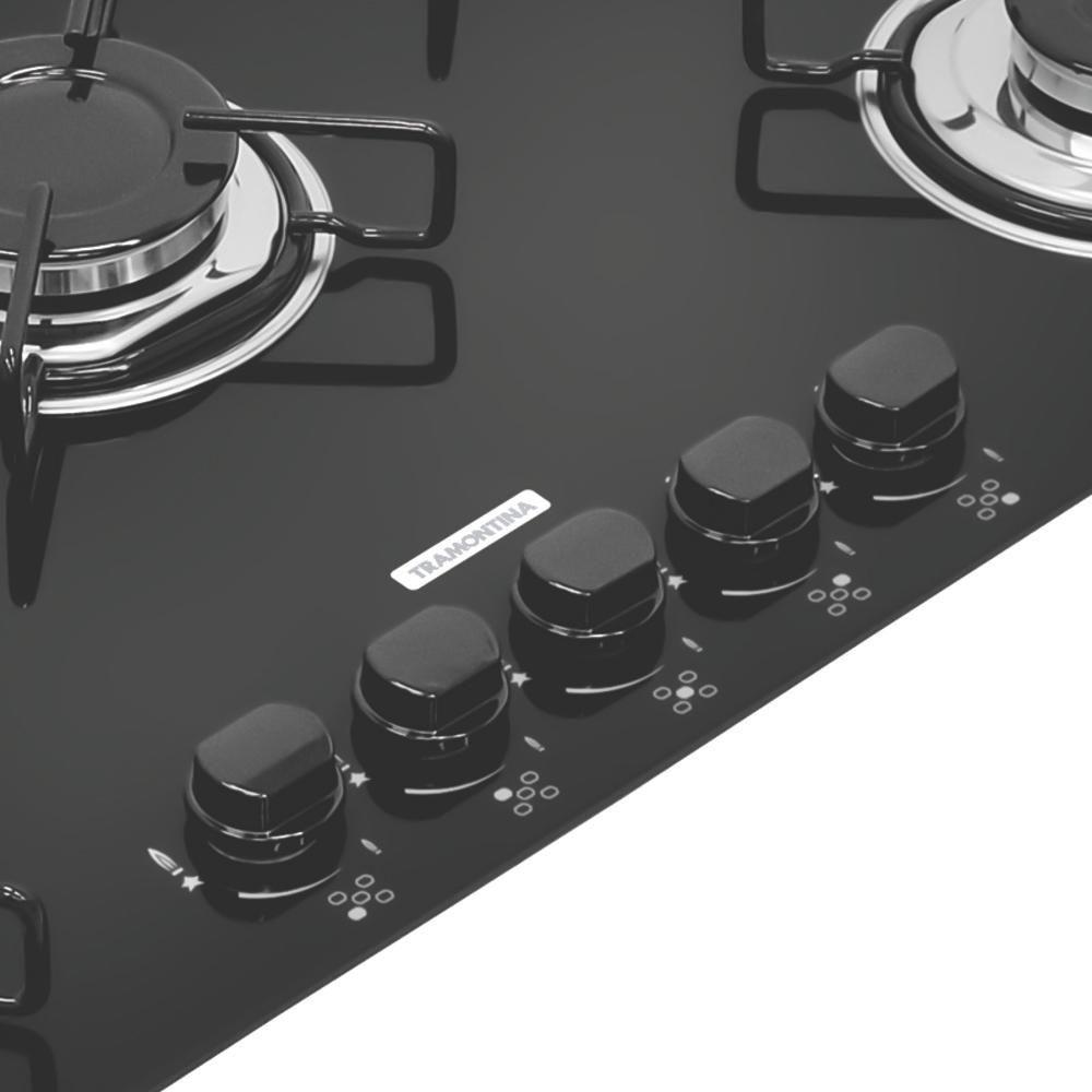 Cooktop 5 Bocas Tramontina Standard Glass Brasil Vidro Cooktop 5