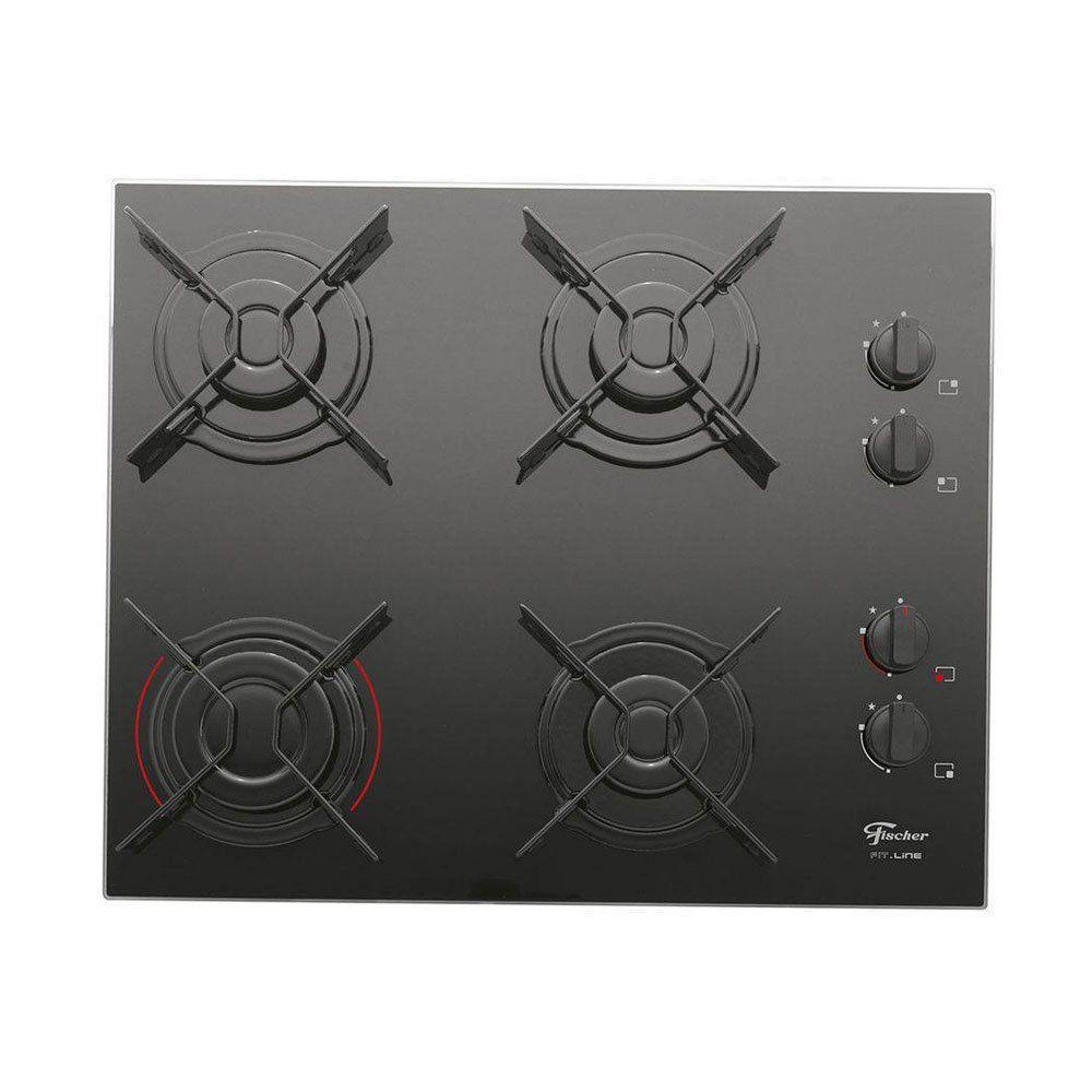 Cooktop à Gás 4 Bocas Fischer Fit Line Acendimento Super Automático