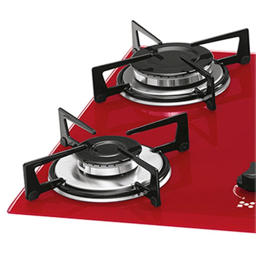 Cooktop a Gás 5 Bocas Tripla Chama Fischer 1743 Bivolt Rouge Cooktop