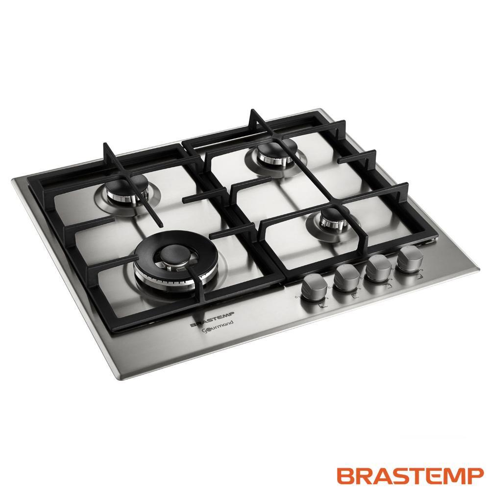 Cooktop à Gás Brastemp Gourmand 4 Bocas 60cm Inox Cooktop 4 Bocas