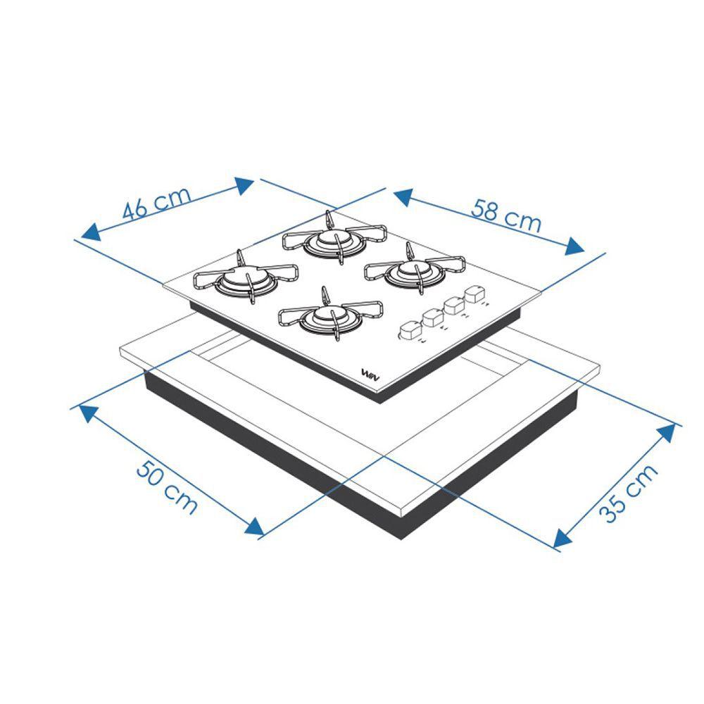 Cooktop A Gás Built Soft 4 Bocas Acendimento Super Automático Bivolt