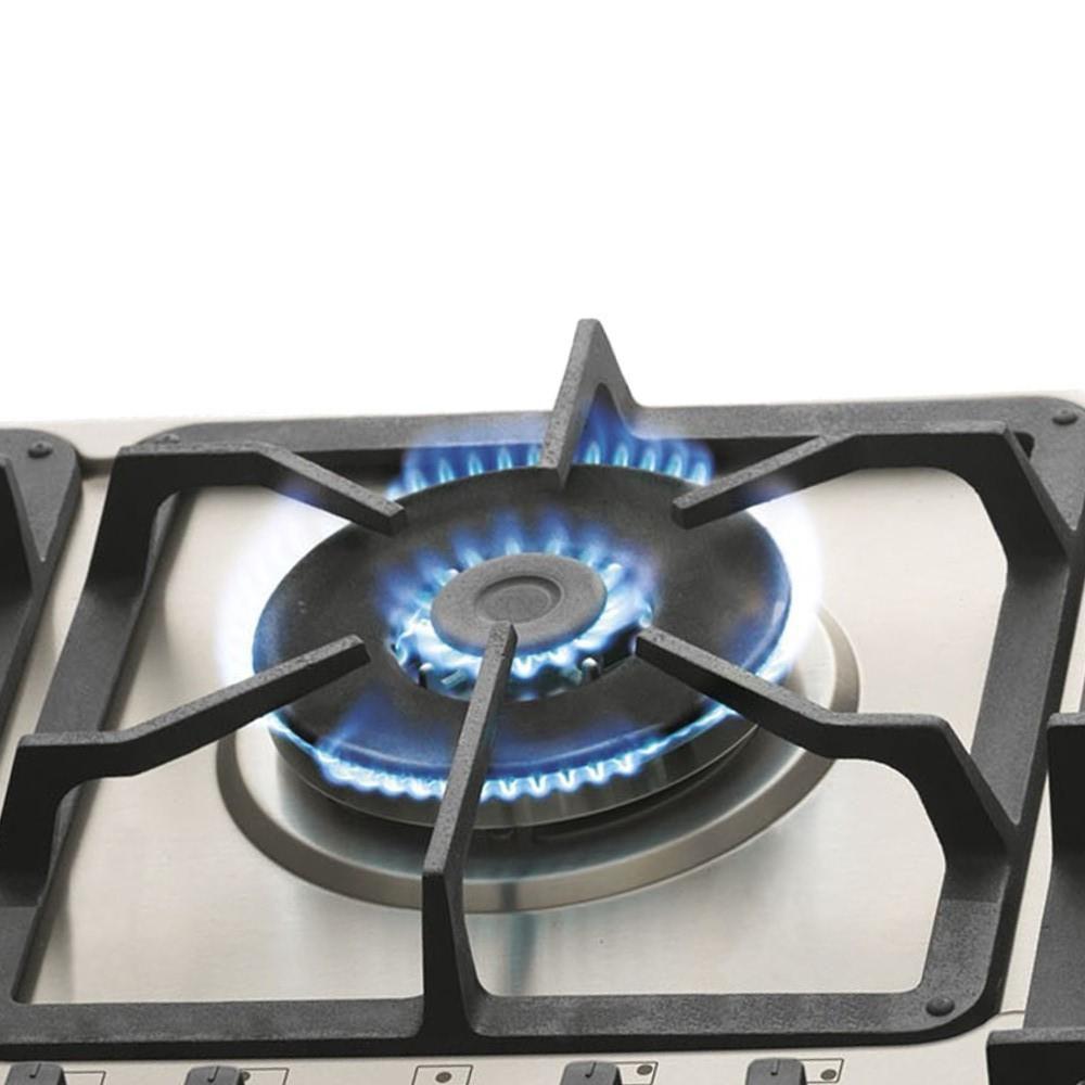 Cooktop Á Gás Fischer Mesa Inox 5 Bocas Tripla Chama Inox Bivolt 23678.
