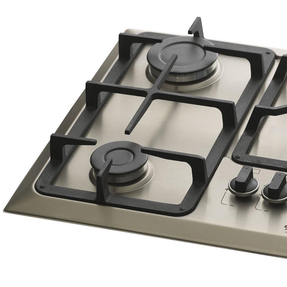Cooktop Á Gás Fischer Mesa Inox 5 Bocas Tripla Chama Inox Bivolt 23678.