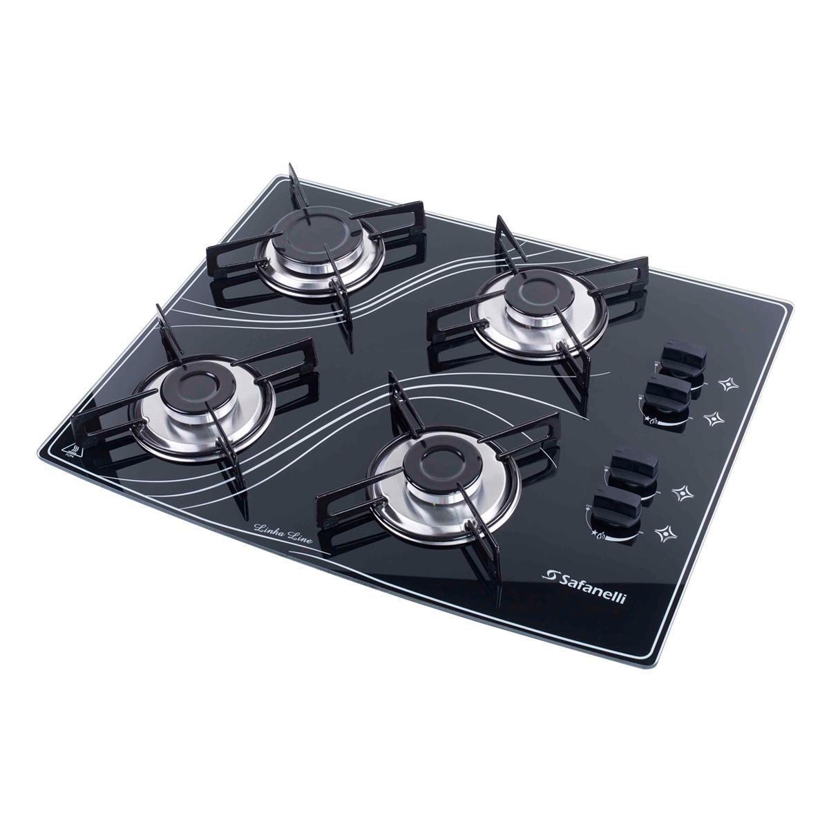 Cooktop a Gas Safanelli com 4 Bocas FCL40 Preto Bivolt Cooktop