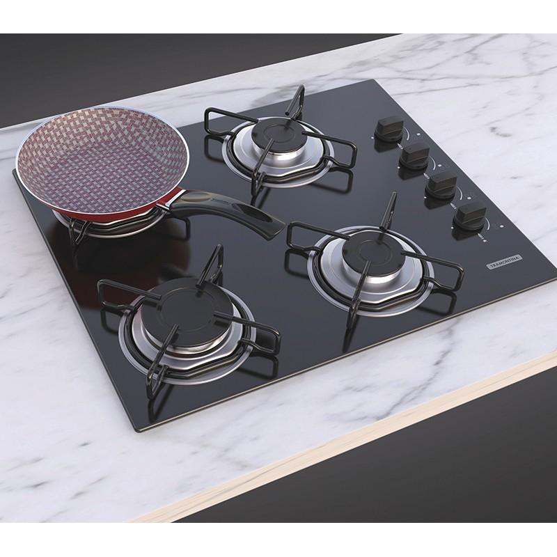 Cooktop a Gás Tramontina Brasil 94703501 com 4 Bocas Preto Cooktop 4