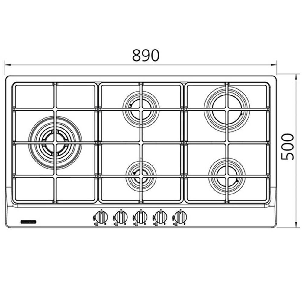 Cooktop a Gás Tramontina Penta Plus 5 Queimadores 90cm Inox 94752/104 ...