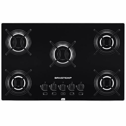 Cooktop A Gás Vidro Brastemp Ative 5 Bocas Preto Bivolt BDD75AEUNA