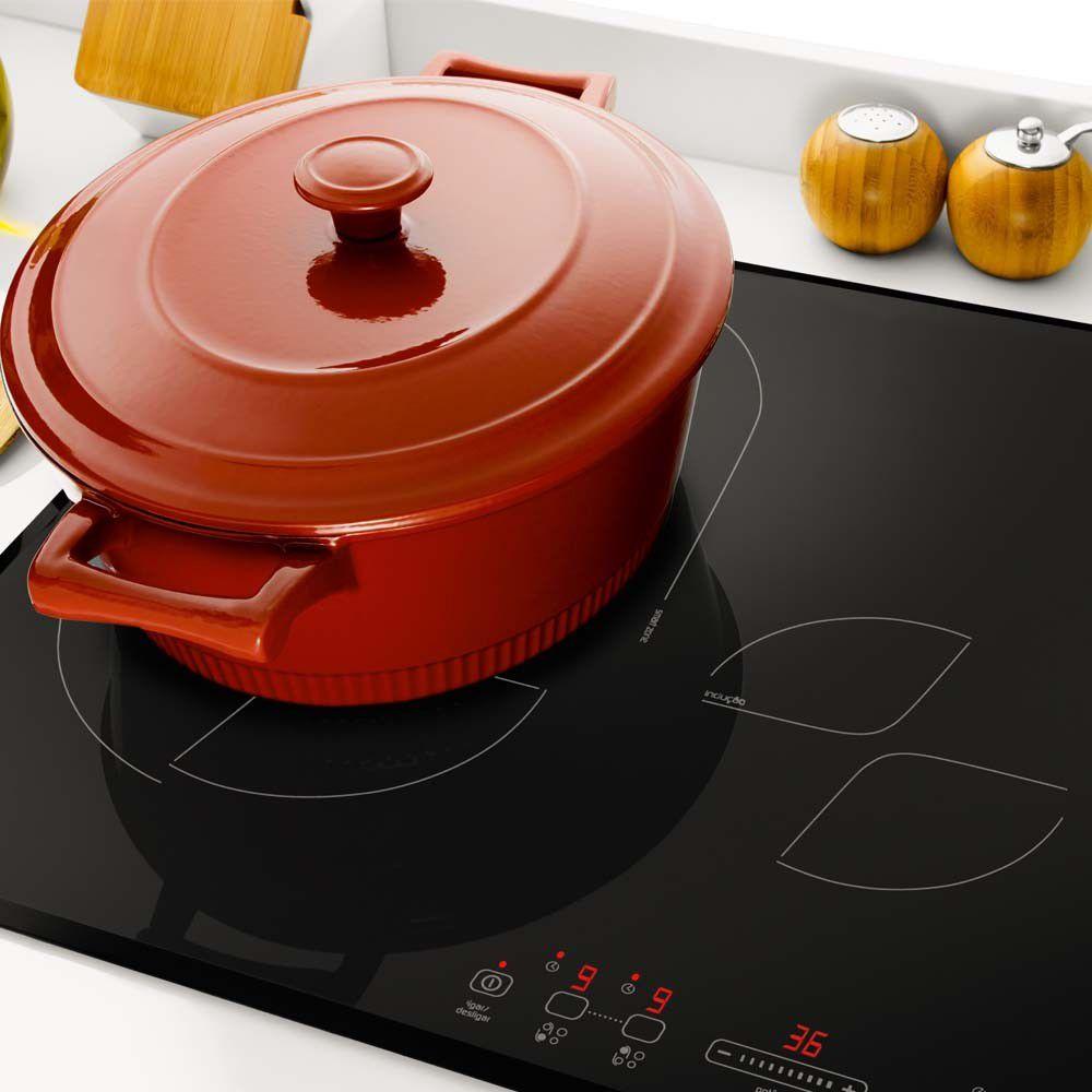 Cooktop Brastemp Gourmand 4 Bocas Vitroceramico Elétrico Indução Preto