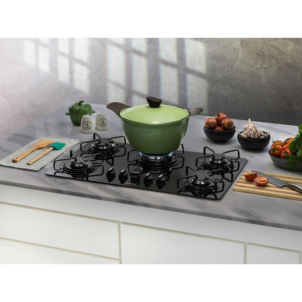 Cooktop Consul 5 Bocas Quadrichama Bivolt Preto CDD75AE Cooktop