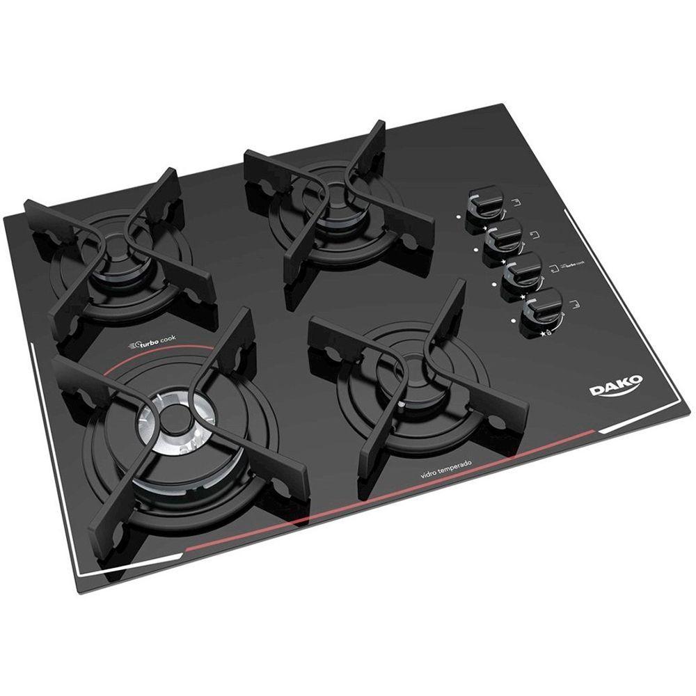 Cooktop dako 4 bocas glass pto v01 dc4vtz ps0 v01 gas - Cooktop