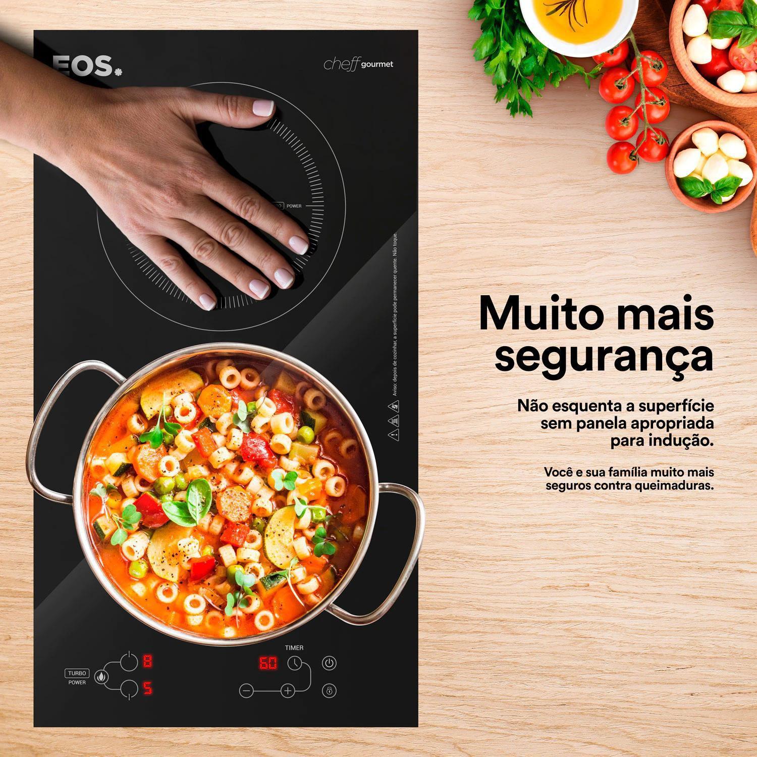 Cooktop de Indução Duas Bocas EOS ECI02EP 220V Cooktop Magazine Luiza