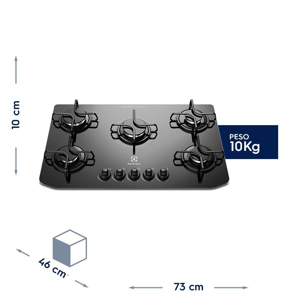Cooktop Electrolux Mesa Vidro Temperado 5 Bocas GC70V Bivolt Cooktop