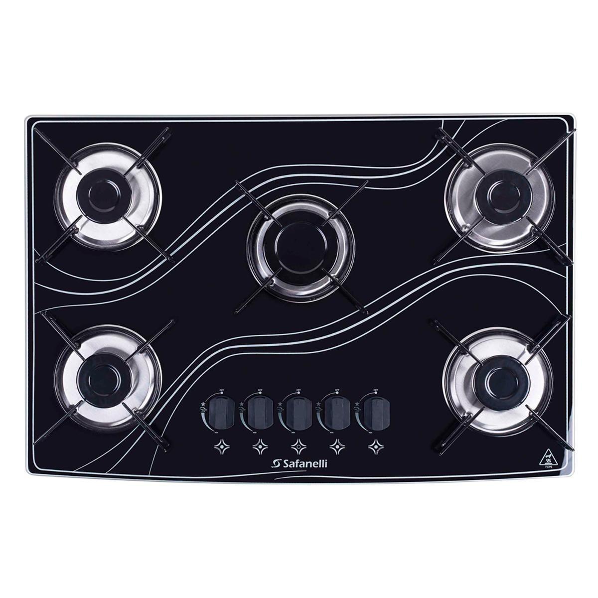 Cooktop Eletrico Safanelli com 5 Bocas Lines FCL50 Preto Bivolt