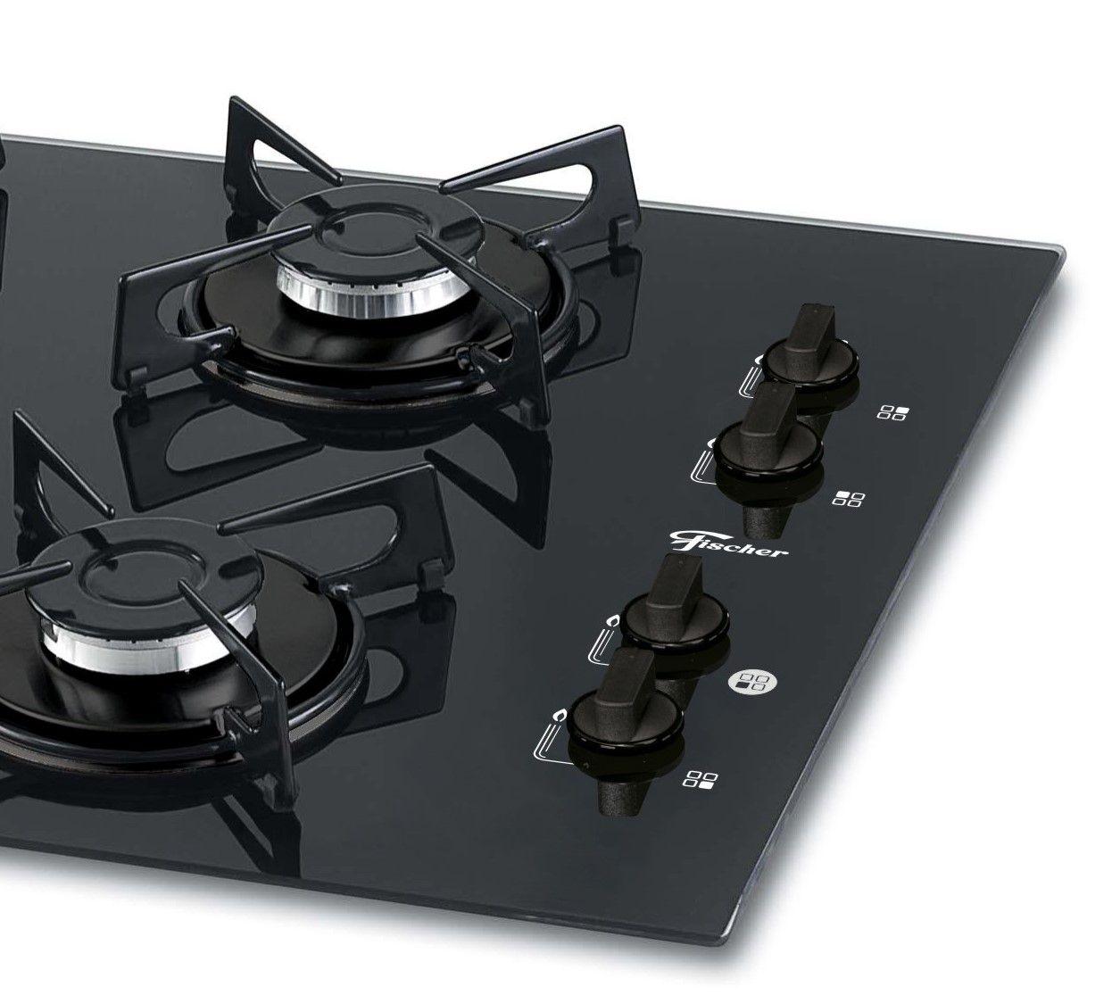 Cooktop Fischer 4 Bocas à Gás Mesa Vidro 1519 Bivolt Cooktop