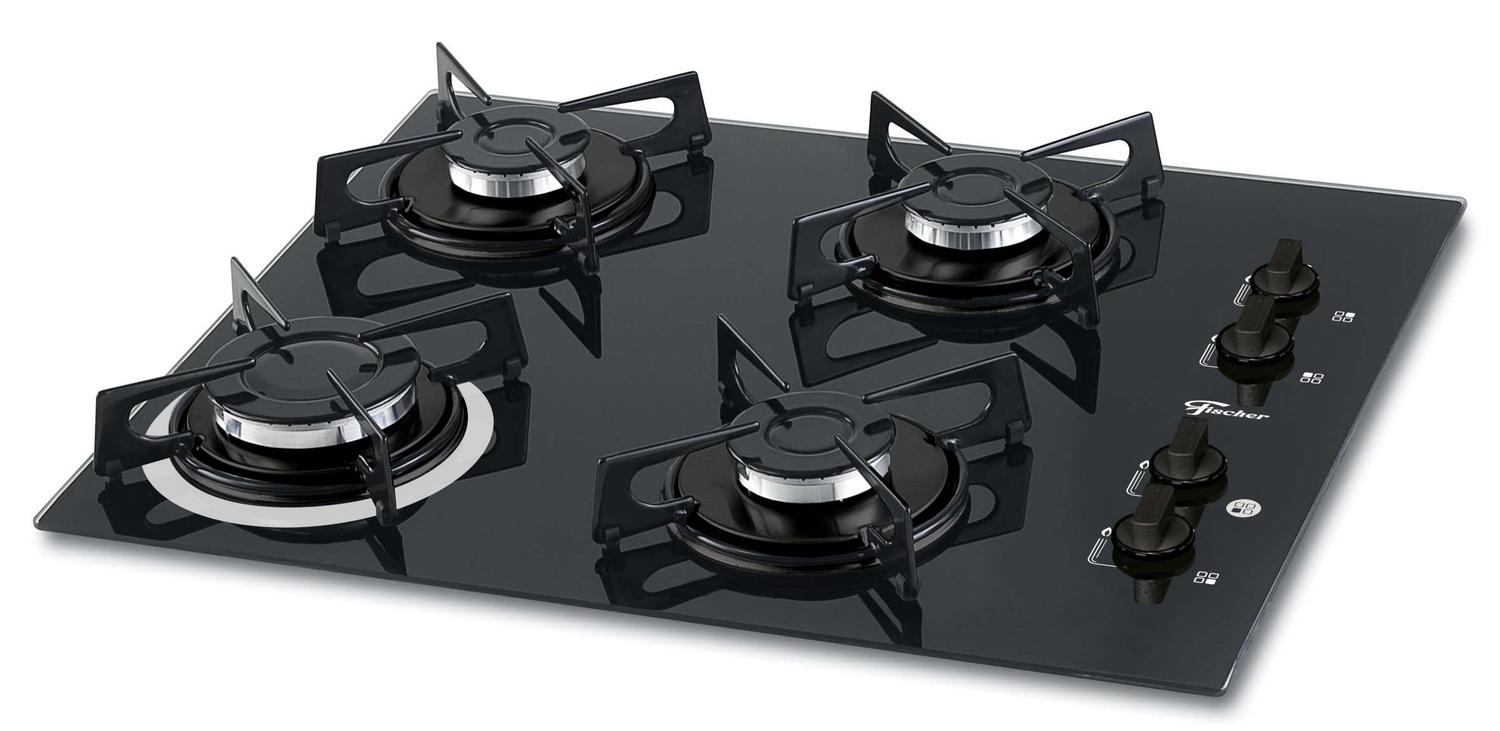 Cooktop Fischer 4 Bocas à Gás Mesa Vidro 1519 Bivolt Cooktop