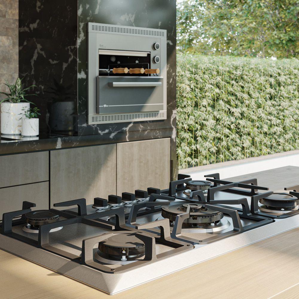 Cooktop Fischer 5 Bocas Tc Infinity a Gás com Mesa Inox Cooktop 5 Bocas Magazine Luiza