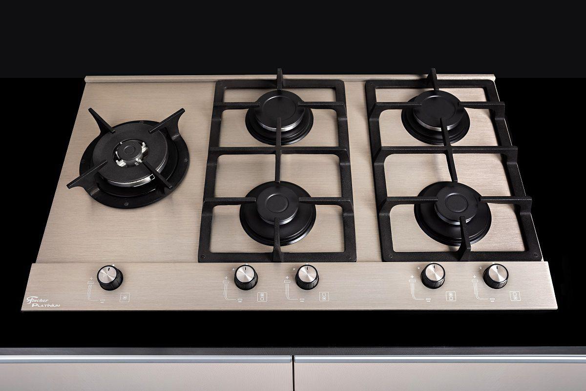 Cooktop Fischer Platinium Prime 5 Bocas Escovado Bivolt Cooktop 5