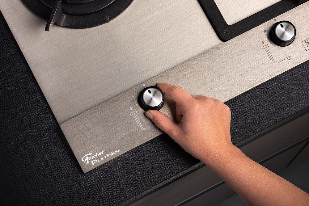 Cooktop Fischer Platinium Prime 5 Bocas Escovado Bivolt Cooktop 5