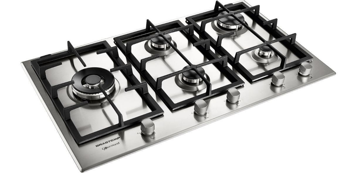 Cooktop Gourmand Inox 5 Bocas 90 cm a Gás BDK90 Brastemp Cooktop 5