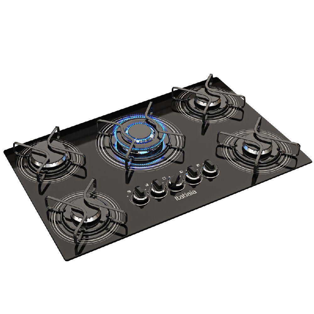 Cooktop Itatiaia 5 Bocas Preto Tripla Chama Central Bivolt Cooktop